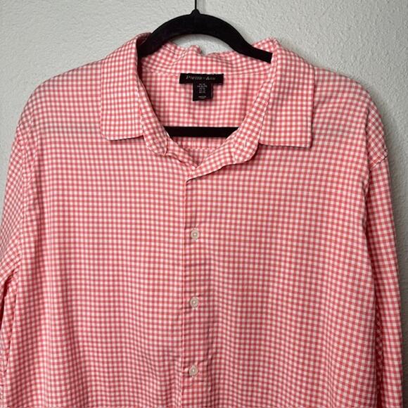 Porter & Ash Mens X-Large Lt Orange Gingham LS Button Up Shirt - Picture 5 of 14
